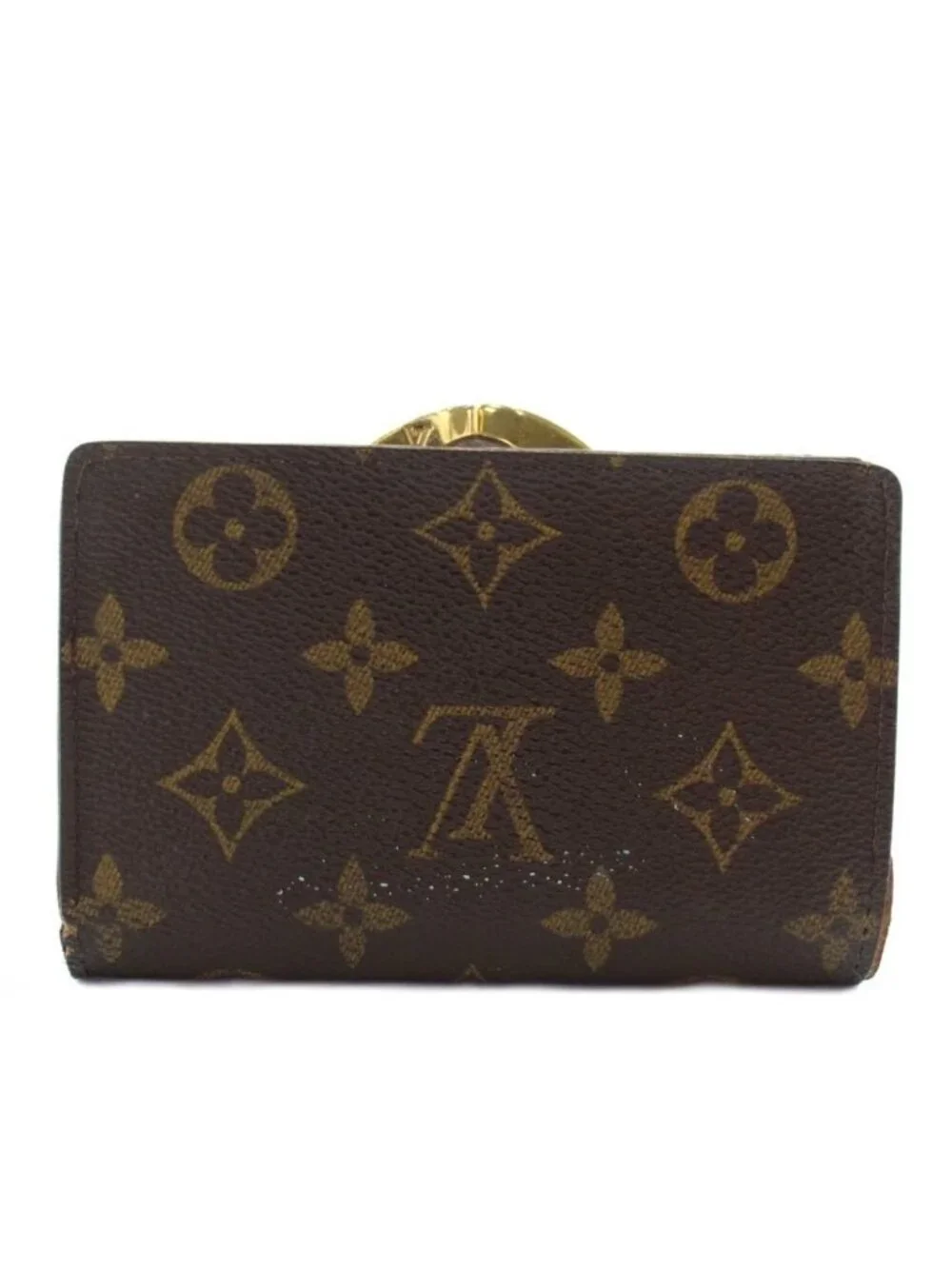 Louis Vuitton Monogram Portefeuille Viennois Wallet Bifold Kiss Lock Leather